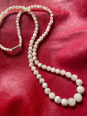 Antique Vtg Balamuti Mother of Pearl Necklace